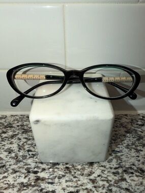 Chanel Quilted Studded Eyeglass Frames – Black & Cream – Repair/Replacement 3215